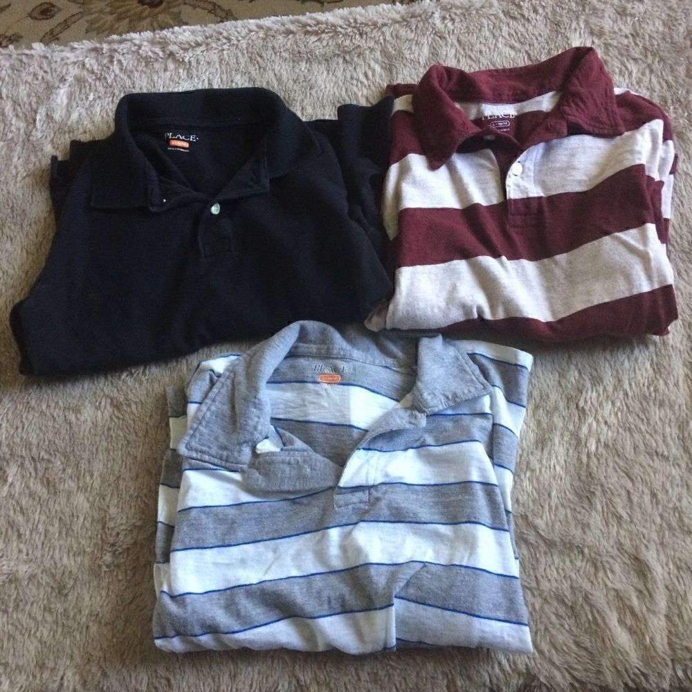 3 boys long sleeve polos